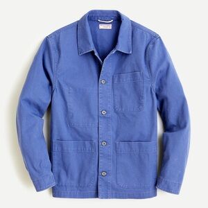 J. Crew Men's Blue Wallace & Barnes Chore coat Jacket In blue Duck Canvas